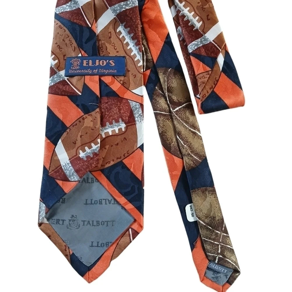 Vintage 1990's Robert Talbott ELJO's University of Virginia Football Silk